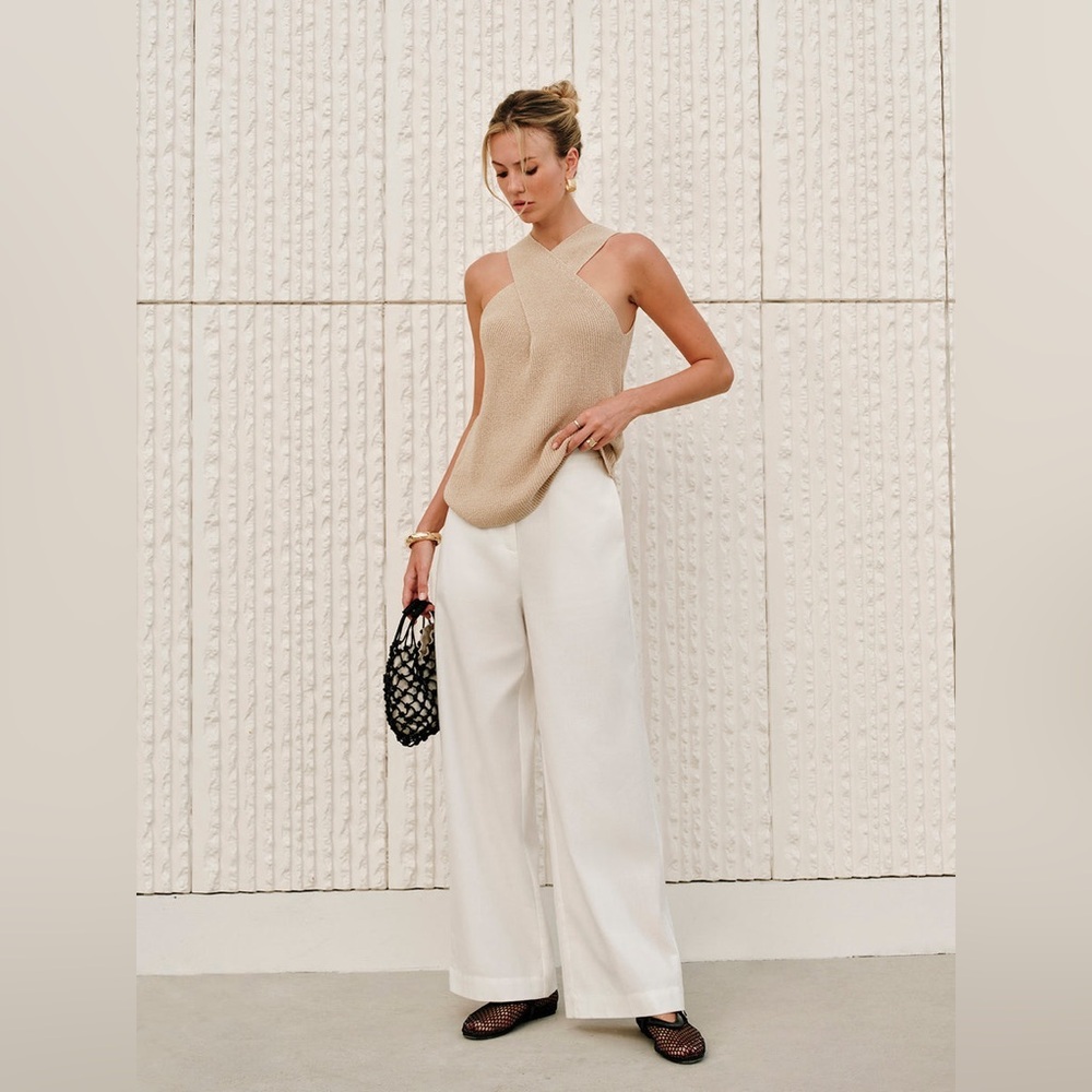 Commense Halter Cross-Over Collar Tank Top - Picture 6 of 8